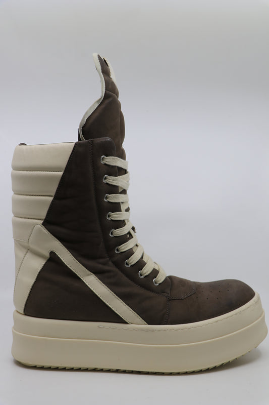 Khaki and Off-White Porterville Mega Geobasket Sneakers Size 46