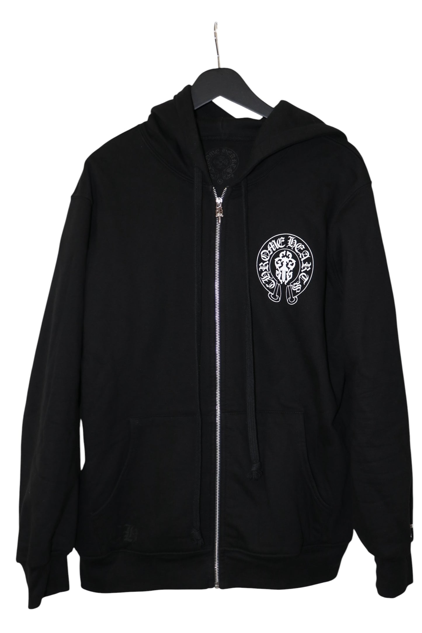Chrome Hearts Thermal Zip Up Hoodie Vine Dagger Triple Cross American Flag Black XL | AVNTGRDNY NYC