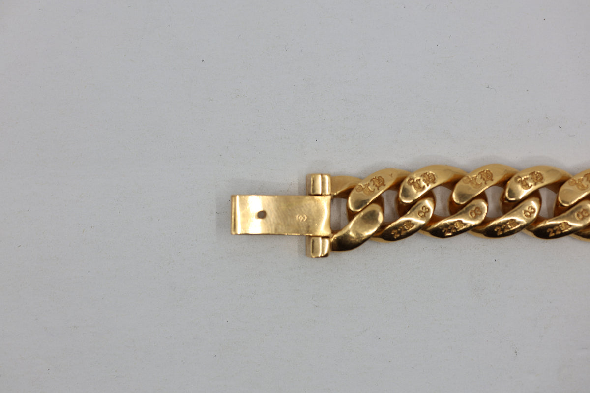 Chrome Hearts 22K Gold CH X Box ID Classic Link Bracelet Pavé Diamonds 20 Link