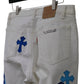 Chrome Hearts St. Barth Exclusive Cross Patch White Jeans Size 30 | AVNTGRDNY NYC