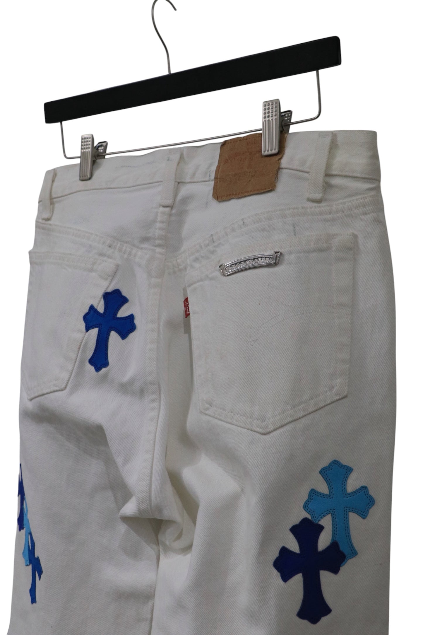 Chrome Hearts St. Barth Exclusive Cross Patch White Jeans Size 30 | AVNTGRDNY NYC