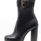 Saint Laurent Women's Mina 95 Buckle-strap Black Leather Platform Boots Size 36.5 IT New