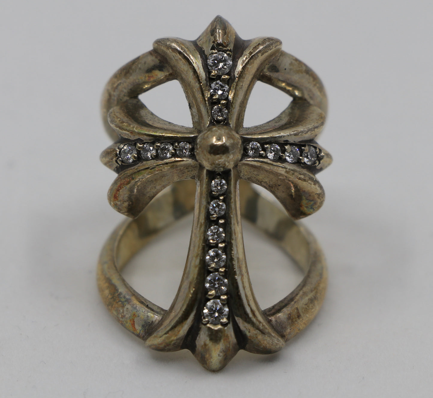 Chrome Hearts Silver Infinity Ring with Pave Diamonds Size 10 | AVNTGRDNY NYC