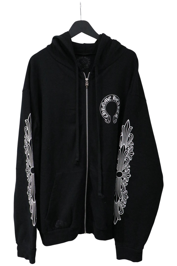 Chrome Hearts Floral Zip-Up Hoodie Black Size XXL| AVNTGRDNY NYC
