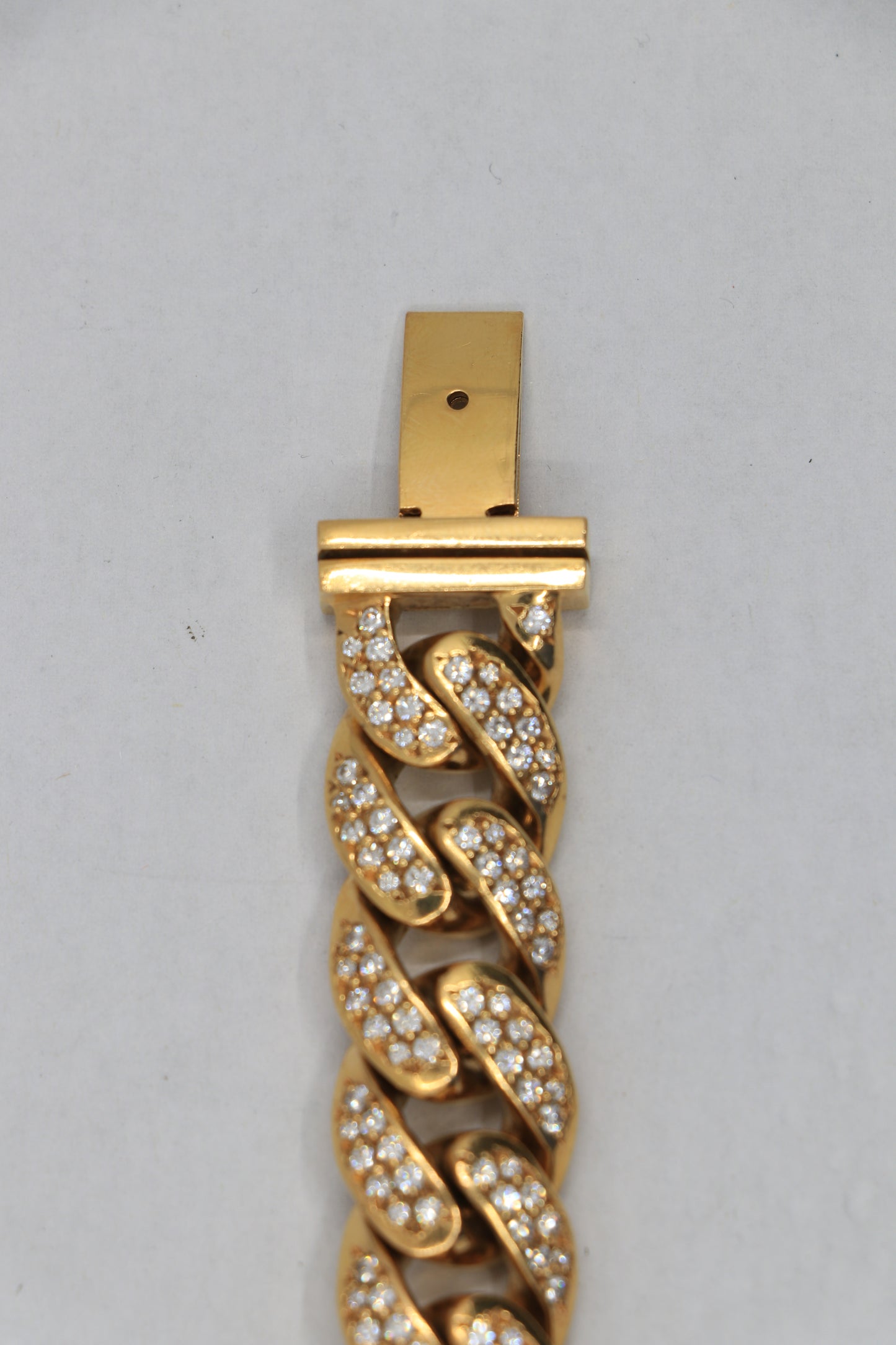 Chrome Hearts 22K Gold Cuban Link Bracelet with Pavé Diamonds | AVNTGRDNY NYC