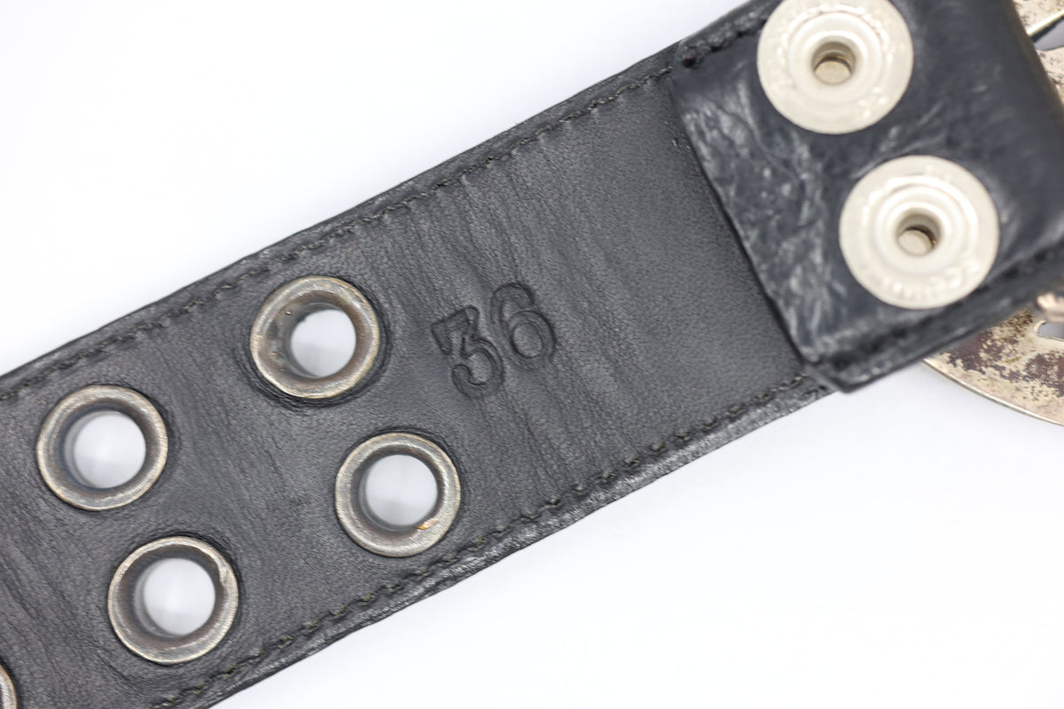 Chrome Hearts XXL Oval Buckle Double Stack Studded Belt Size 36 | AVNTGRDNY NYC