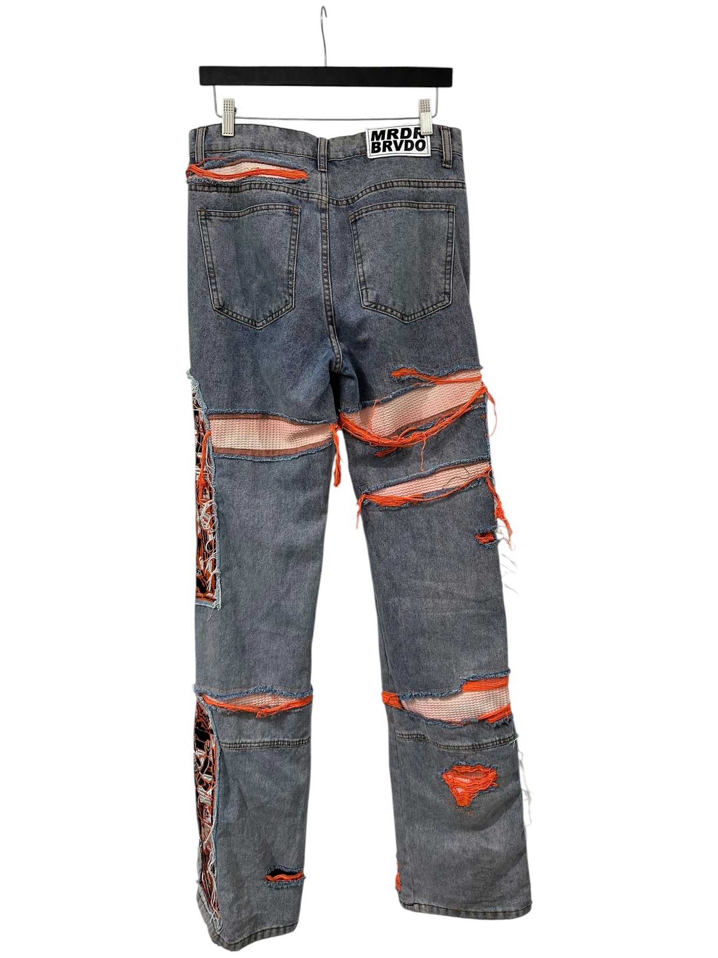 Who Decides War Orange Fusion Denim Jeans Size 30