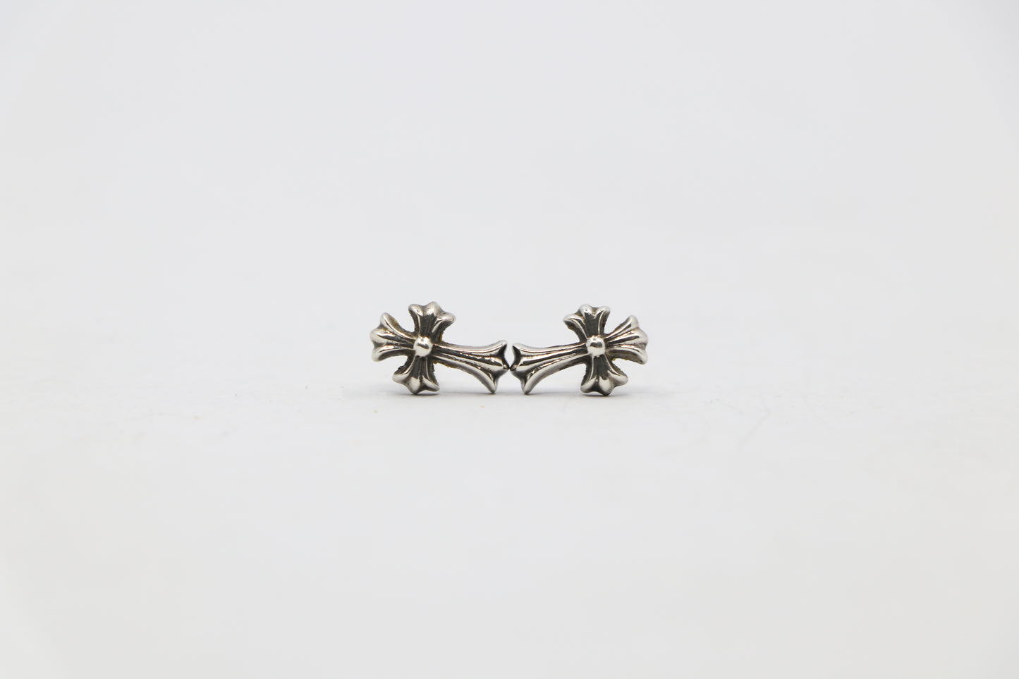 Chrome Hearts Cross Fat Studded Earring Silver Pre-Owned | AVNTGRDNY NYC