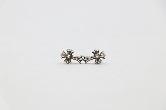 Chrome Hearts Cross Fat Studded Earring Silver Pre-Owned | AVNTGRDNY NYC