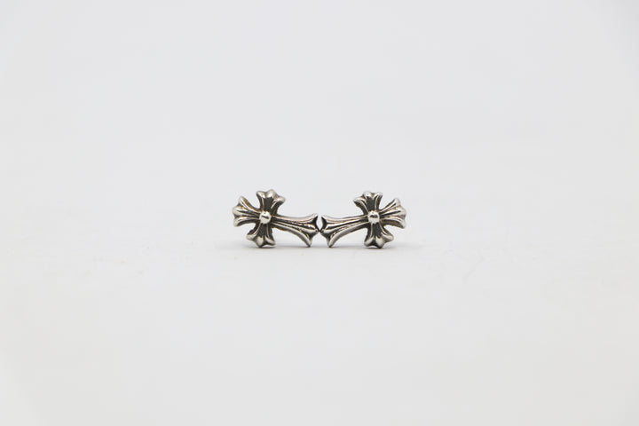 Chrome Hearts Cross Fat Studded Earring Silver Pre-Owned | AVNTGRDNY NYC