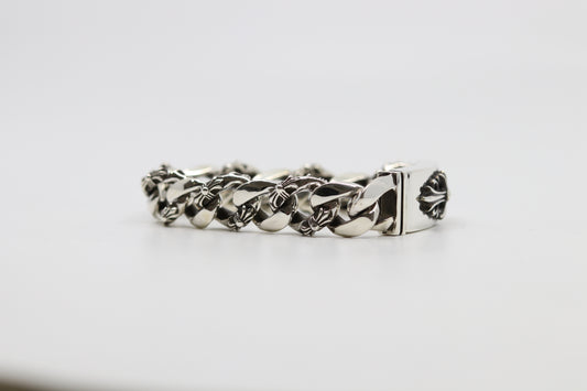 Chrome Hearts Floral ID Fancy Link Bracelet 14 Link