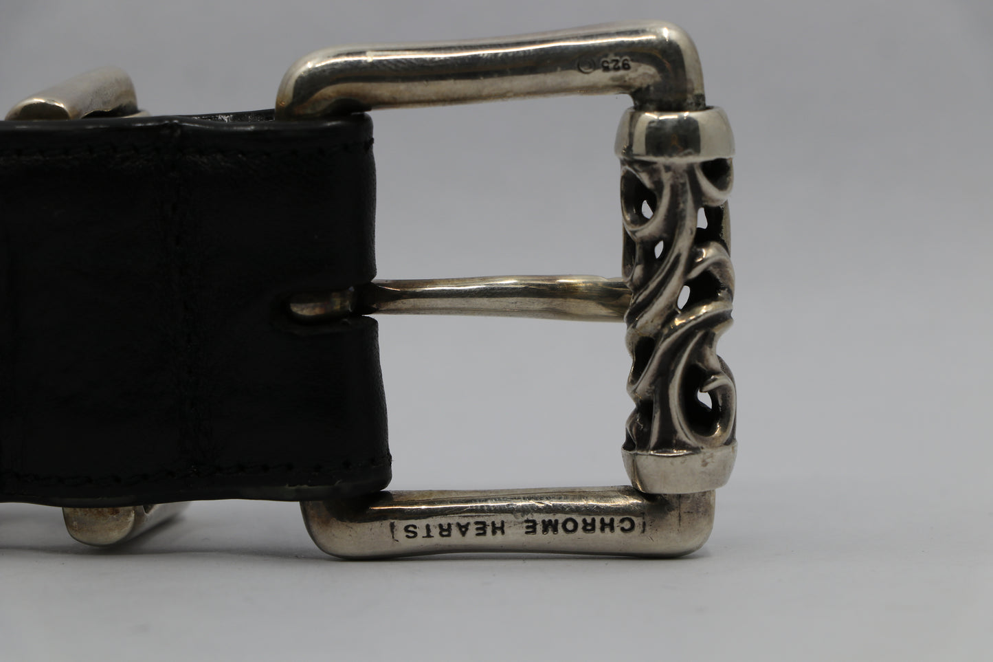 Chrome Hearts 3 Piece Roller Belt Size 32 Leather & Sterling Silver | AVNTGRDNY NYC