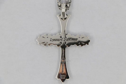 Lone Ones Chrome Cross Medium Sterling Silver Pendant New | AVNTGRDNY NYC