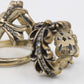 Chrome Hearts Silver Double Floral Ring with Pave Diamonds Size 9 | AVNTGRDNY NYC