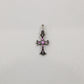 Chrome Hearts Baby Fat Cross Pendant Silver with Pave Rubies | AVNTGRDNY NYC