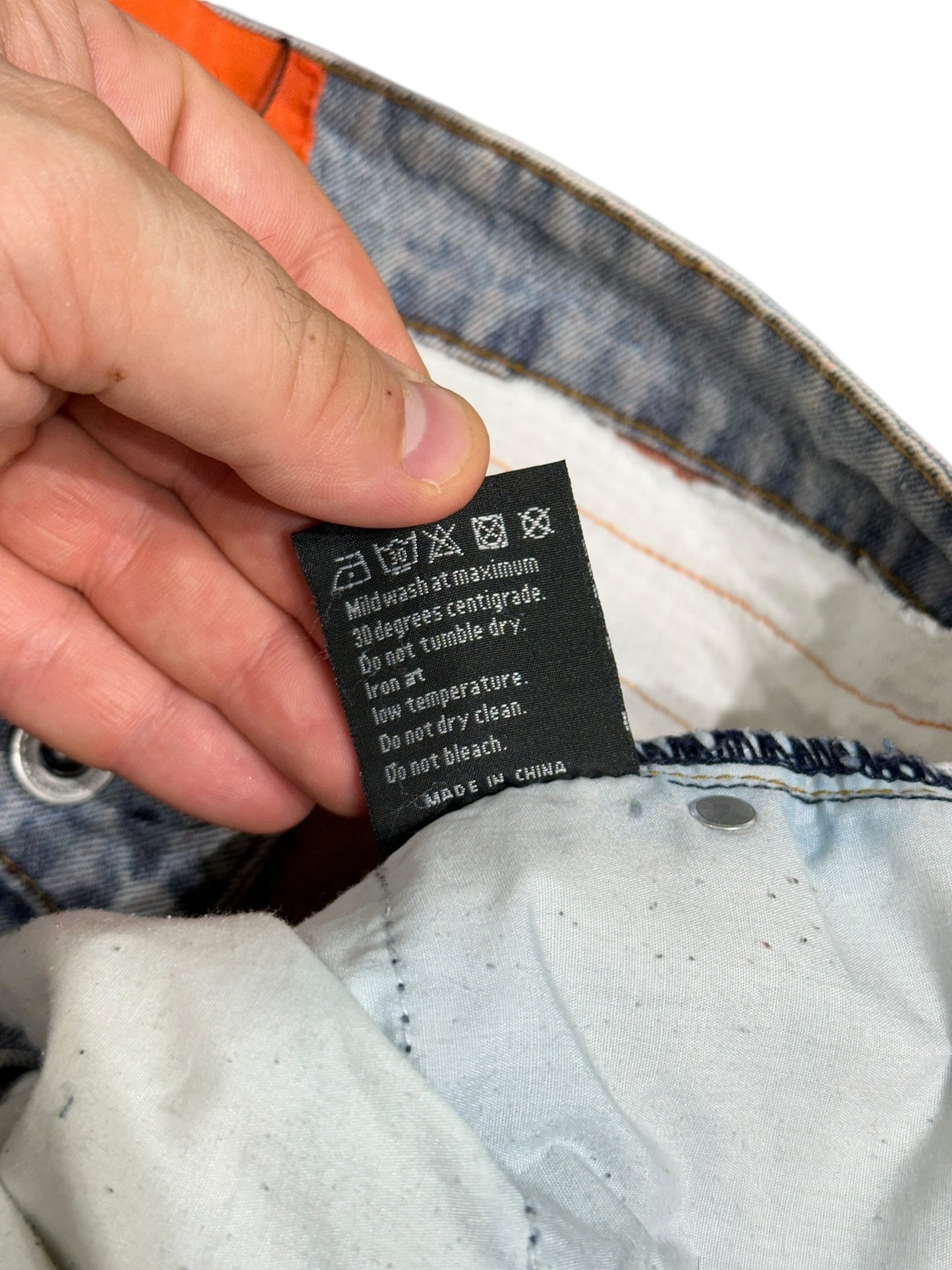 Who Decides War Orange Fusion Denim Jeans Size 30