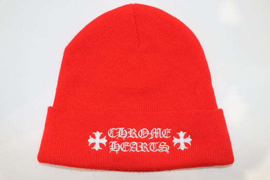 Chrome Hearts Red/White Beanie