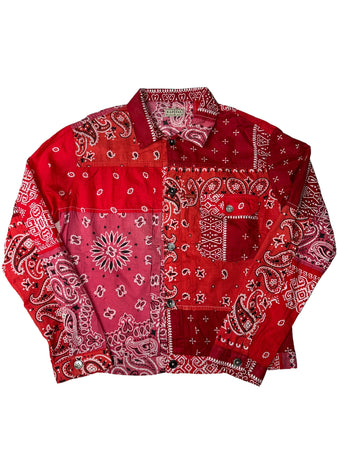 【Kapital】bandana patchwork jacket マルーン 4 kapital-gauze-bandana-