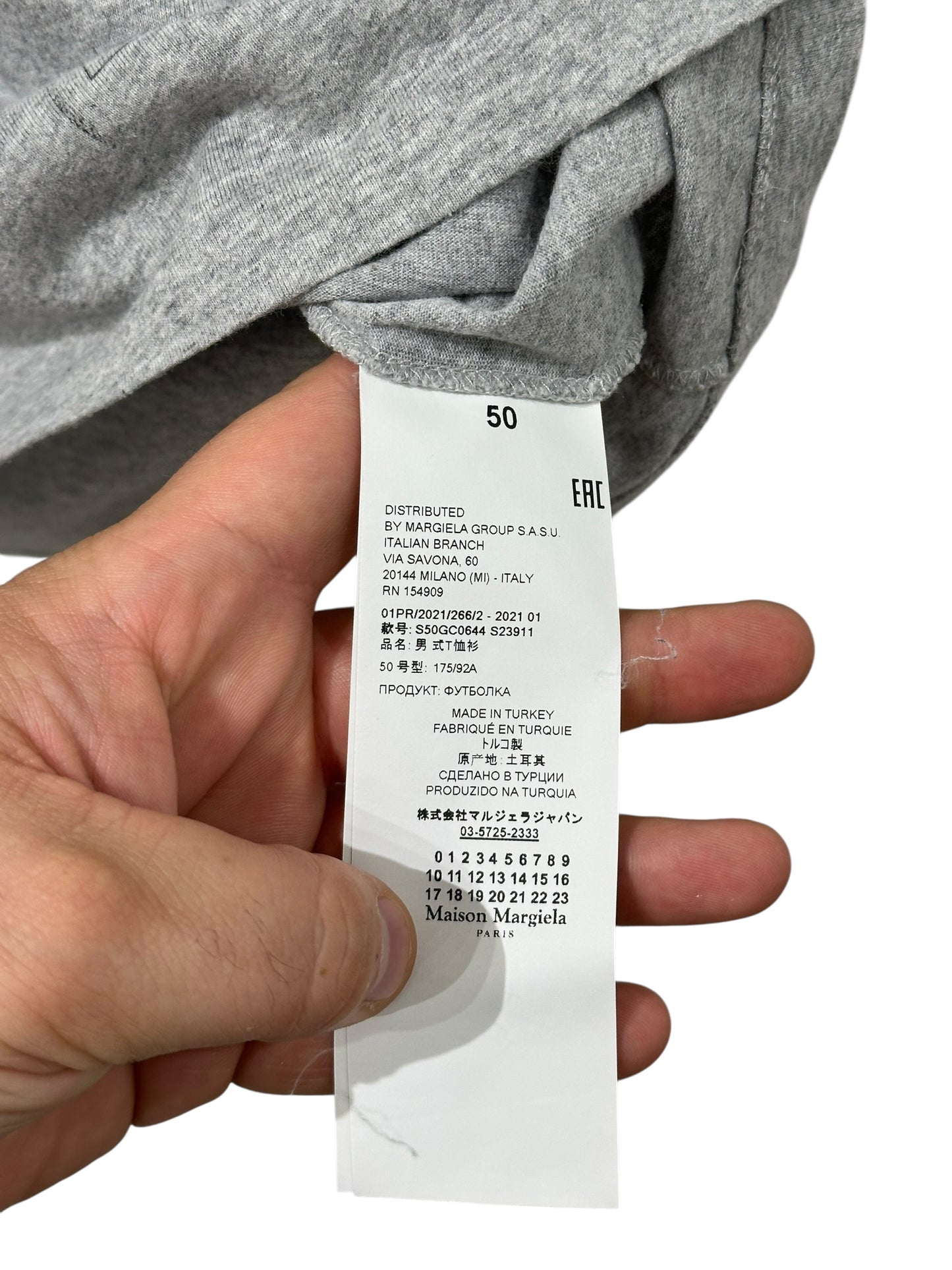 Margiela Icon T-Shirt Grey Size 50