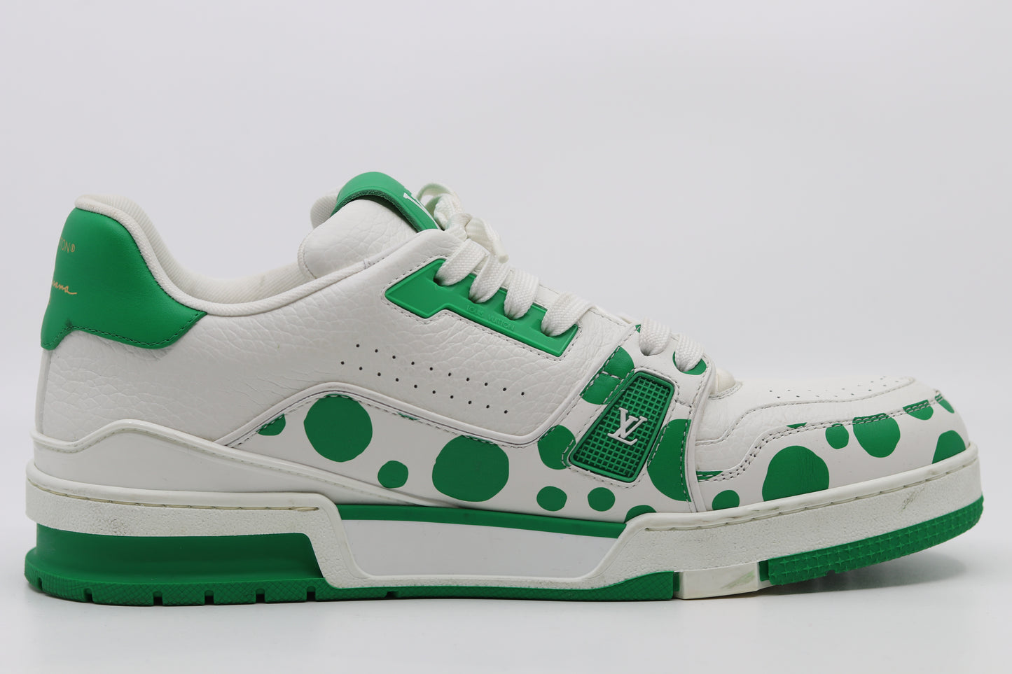 Yayoi Kusama x Louis Vuitton Trainer Line Sneaker Infinity Dots″Green″ Size LV8.5 (10M)