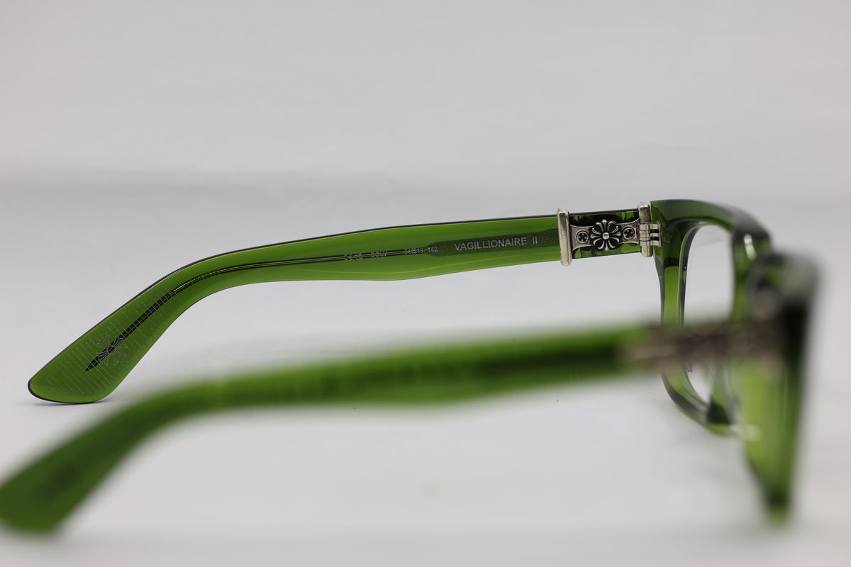 Chrome Hearts Vagillionaire Glasses Green New with Case & Cloth | AVNTGRDNY NYC