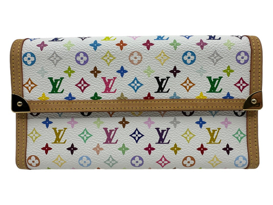 Louis Vuitton Monogram Multicolor White Porte Tresor International Tri-fold Wallet