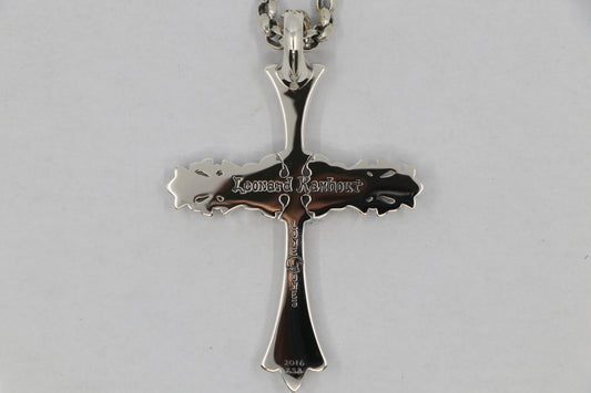 Lone Ones Chrome Cross Large Sterling Silver Pendant New | AVNTGRDNY NYC