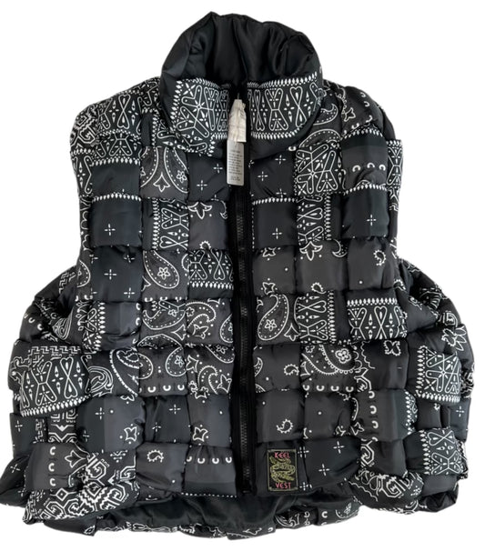 Kapital Bandana Printed Nylon Keel Weaving Vest Black
