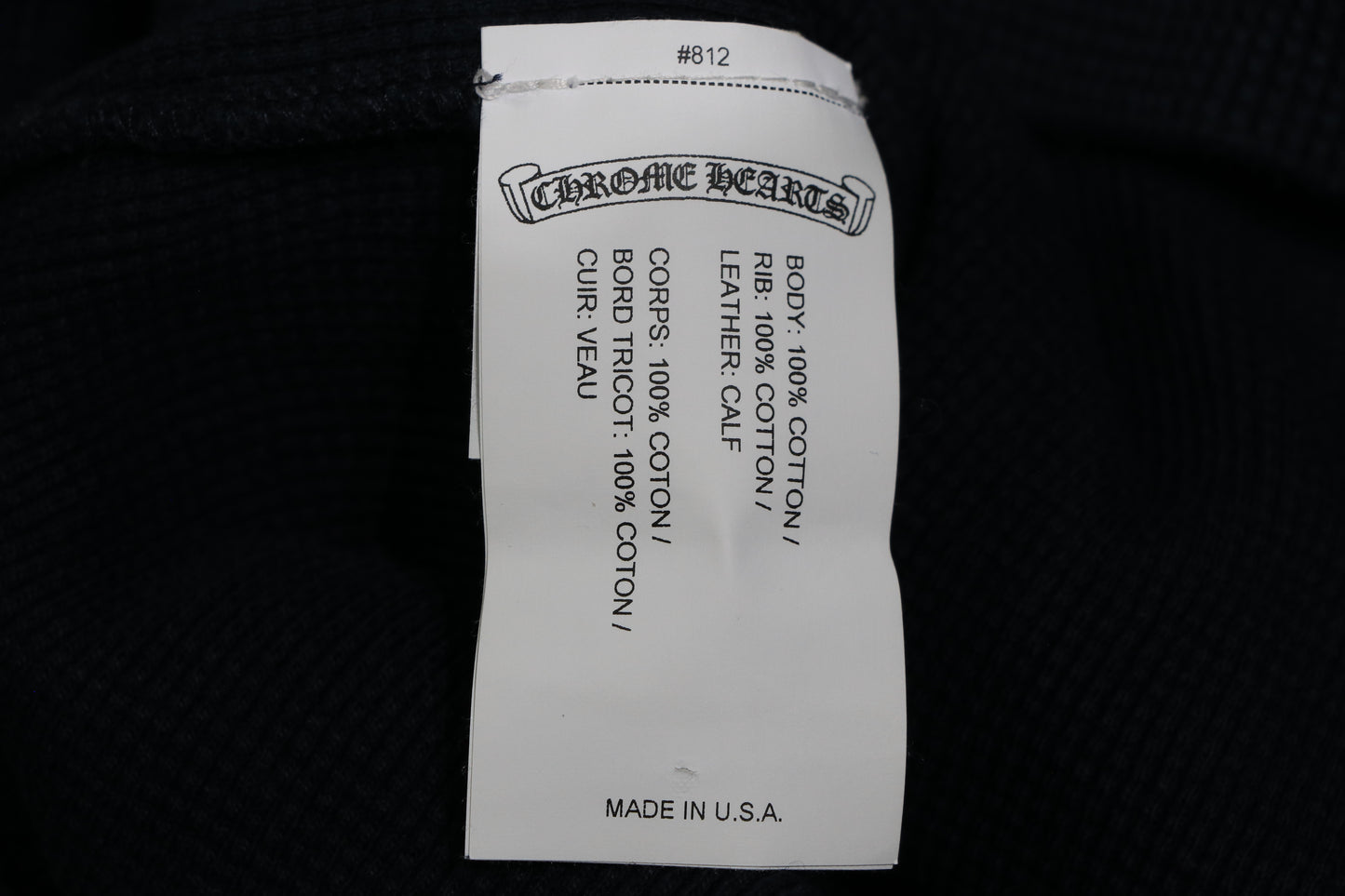 Chrome Hearts Leather Patch Thermal Navy with Red Leather Cross Patches Size Large| AVNTGRDNY NYC