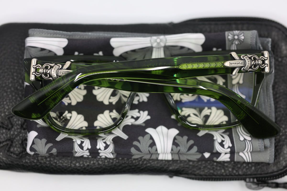 Chrome Hearts Vagillionaire Glasses Green New with Case & Cloth | AVNTGRDNY NYC