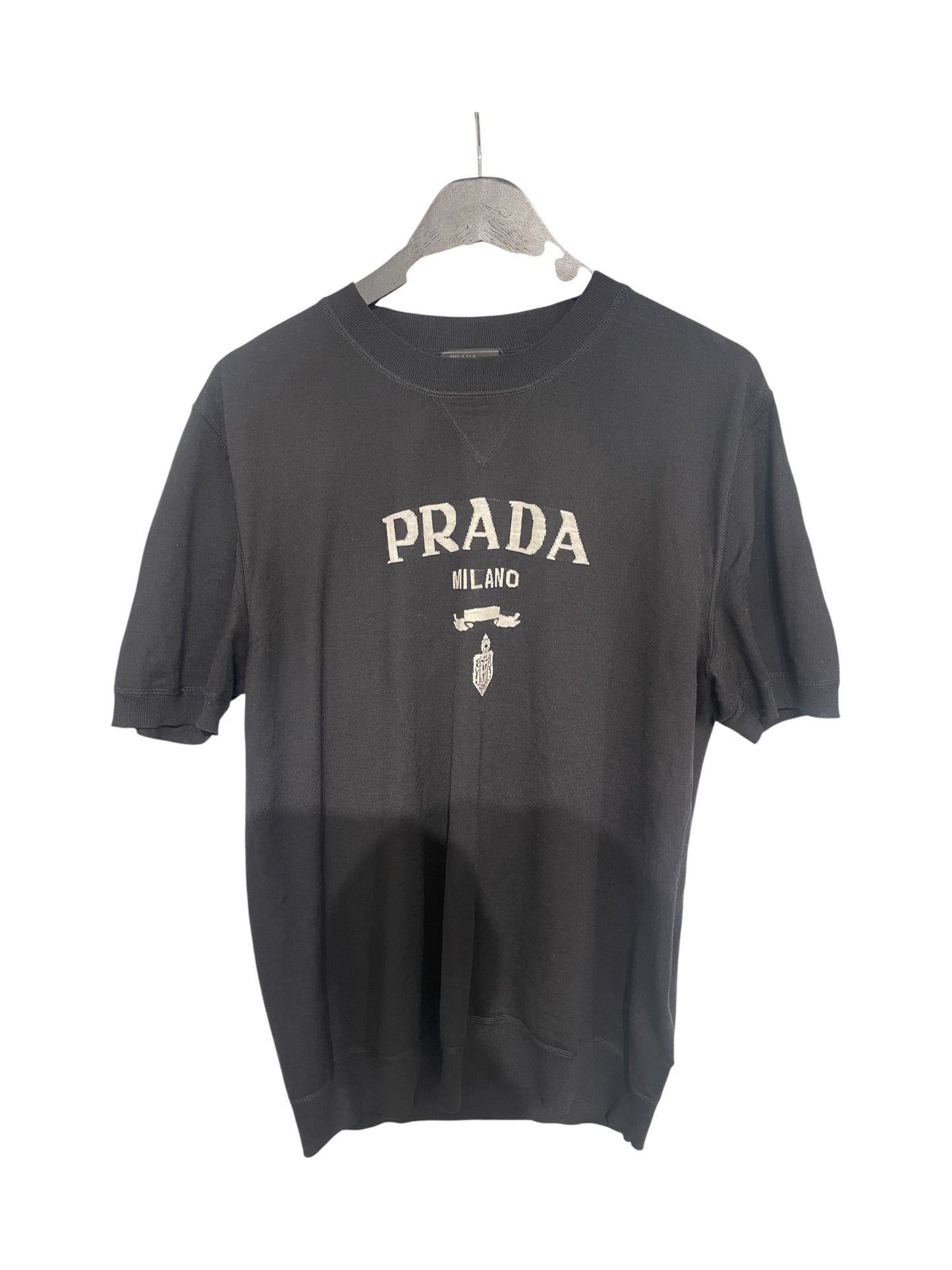 Prada AW22 Black Wool Crewneck Sz 54