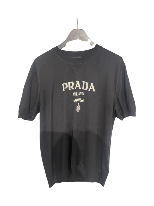 Prada AW22 Black Wool Crewneck Sz 54