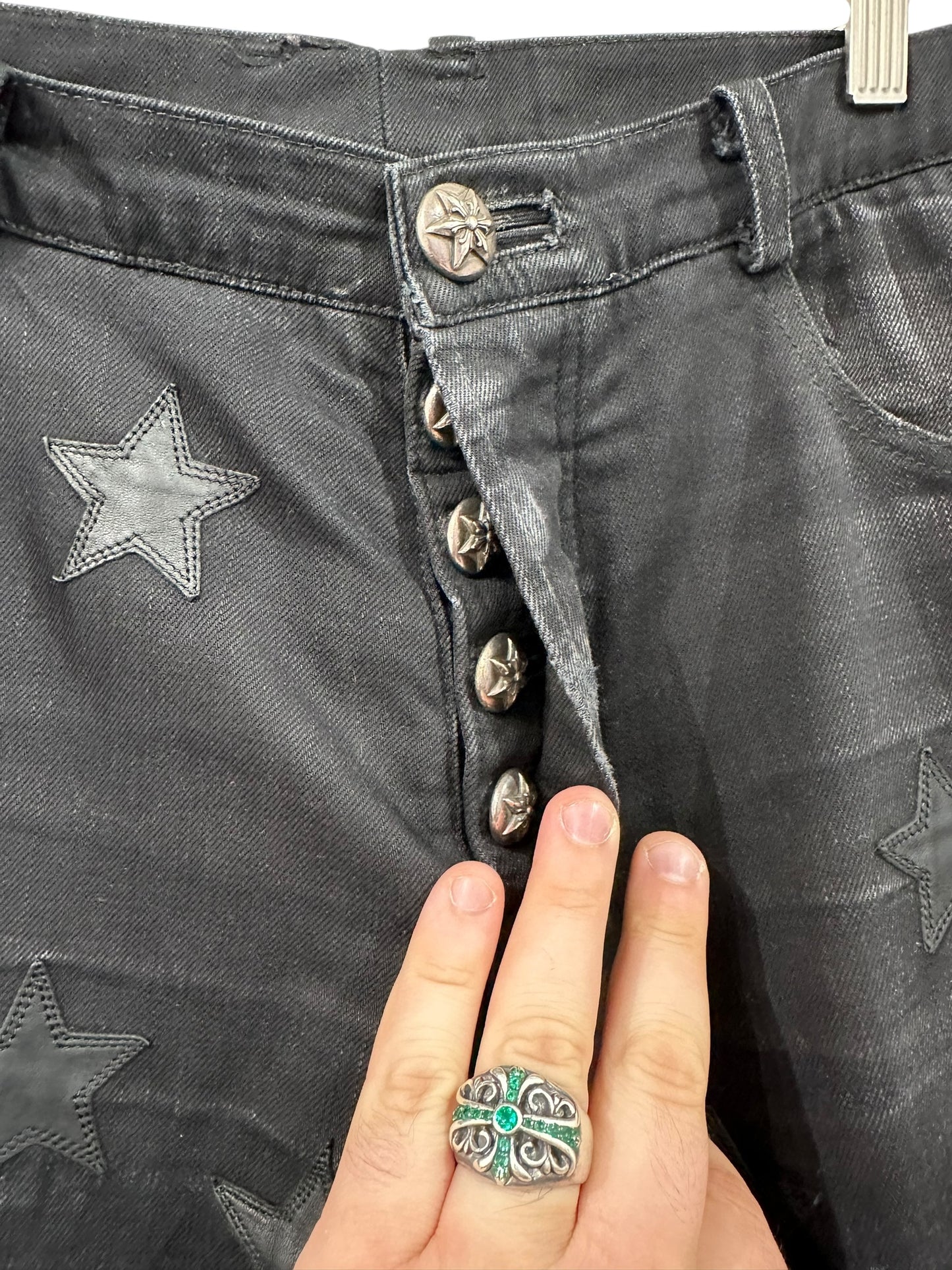 Chrome Hearts Fleur Knee Star Patch Jeans Size 33