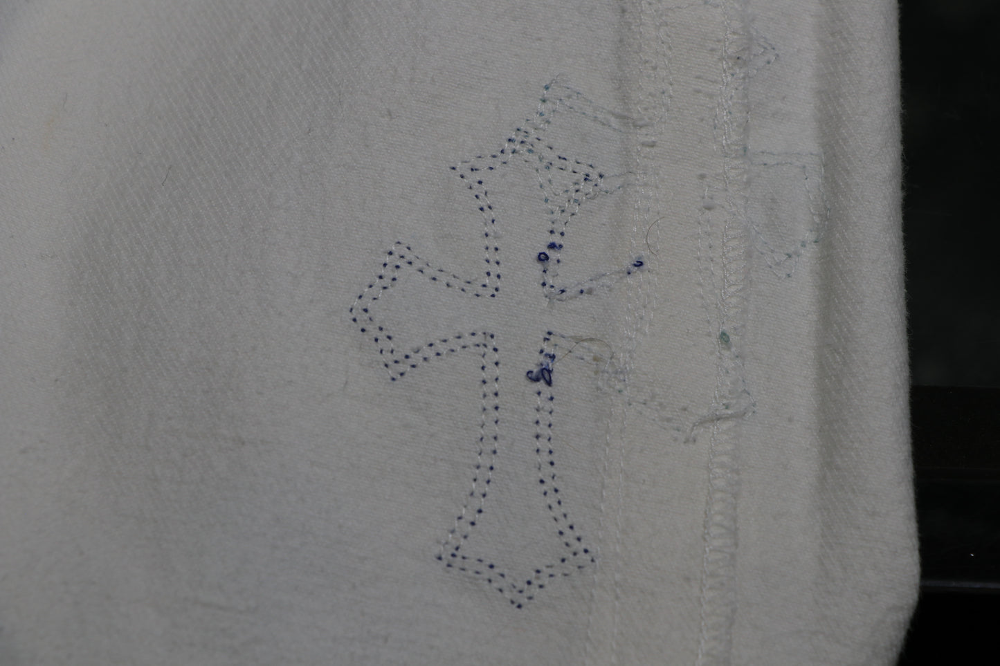 Chrome Hearts St. Barth Exclusive Cross Patch White Jeans Size 30 | AVNTGRDNY NYC