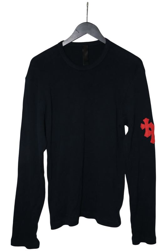 Chrome Hearts Leather Patch Thermal Navy with Red Leather Cross Patches Size Large| AVNTGRDNY NYC
