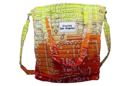 Fraction Los Angeles Patchwork Tote Bag Red/Orange/Yellow