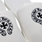 Chrome Hearts Horseshoe Embroidered Slippers White Size L| AVNTGRDNY NYC