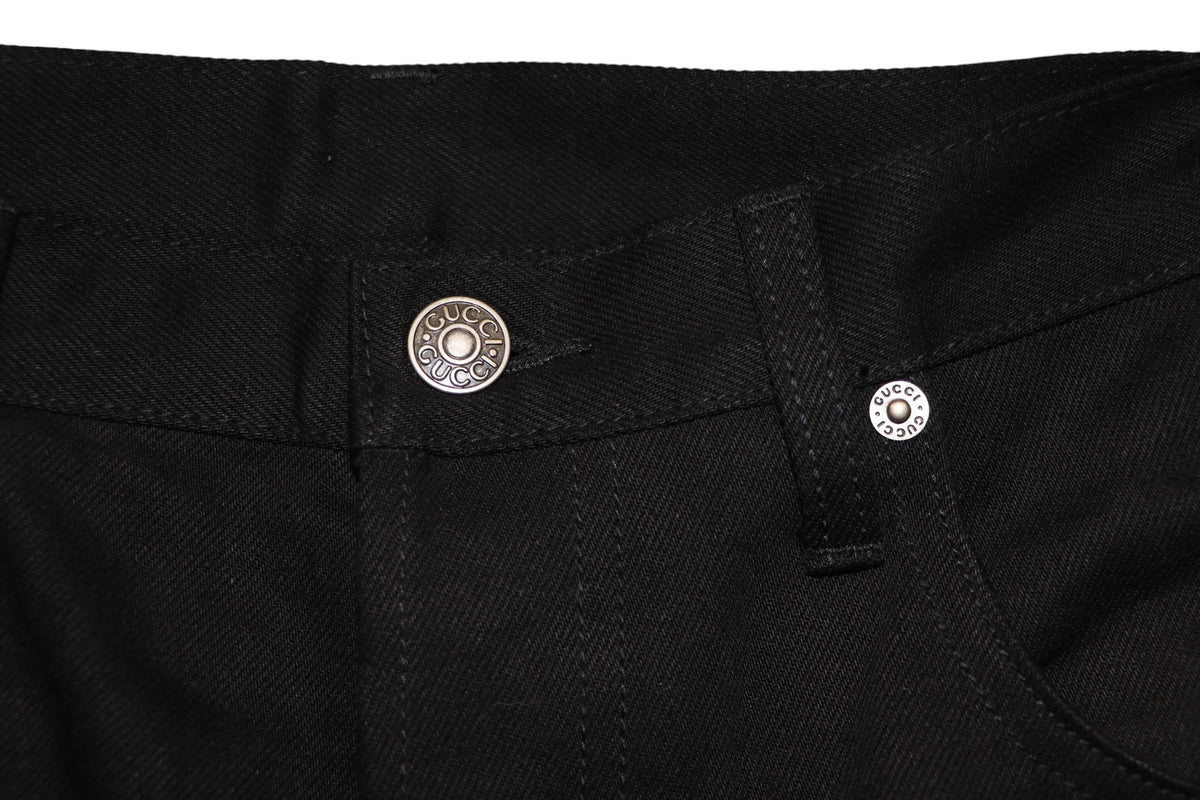 Gucci Horsebit Denim Jeans Black Size 34 Pre-Owned Excellent Condition | AVNTGRDNY NYC