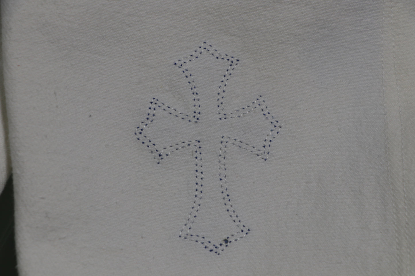 Chrome Hearts St. Barth Exclusive Cross Patch White Jeans Size 30 | AVNTGRDNY NYC