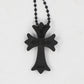 Chrome Hearts Silichrome Tiny Cross Black with Black Ball Chain | AVNTGRDNY NYC