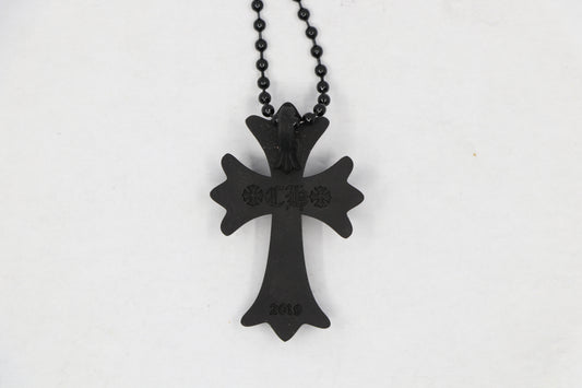 Chrome Hearts Silichrome Tiny Cross Black with Black Ball Chain | AVNTGRDNY NYC
