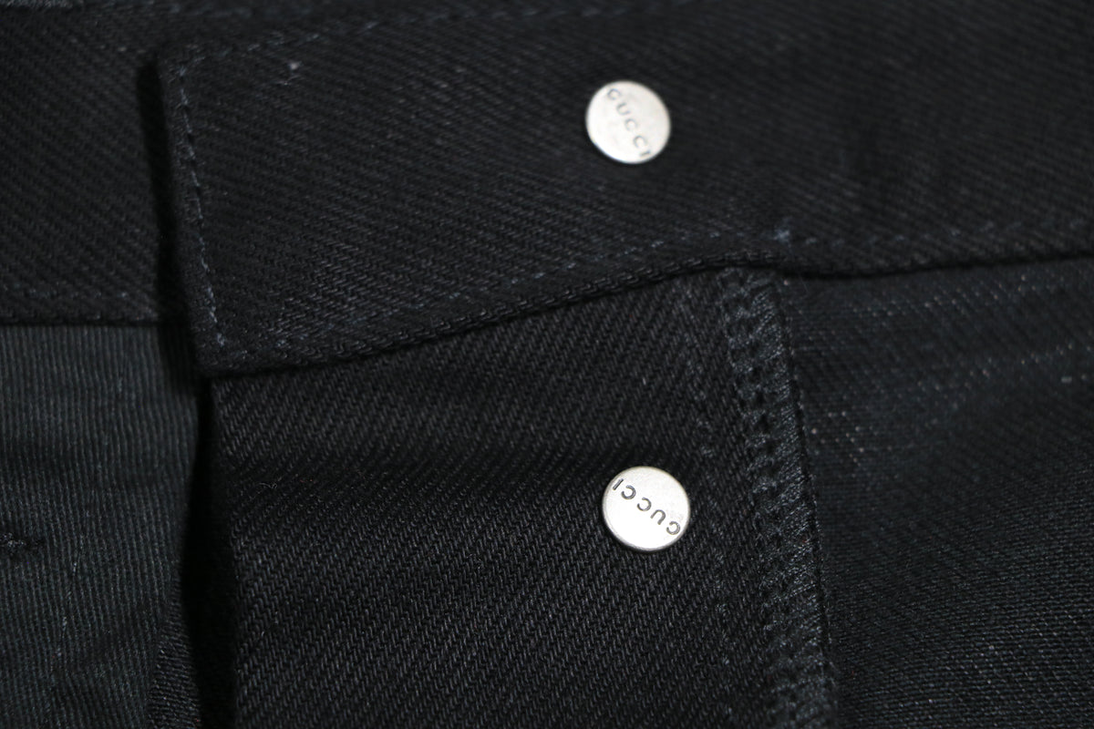 Gucci Horsebit Denim Jeans Black Size 34 Pre-Owned Excellent Condition | AVNTGRDNY NYC