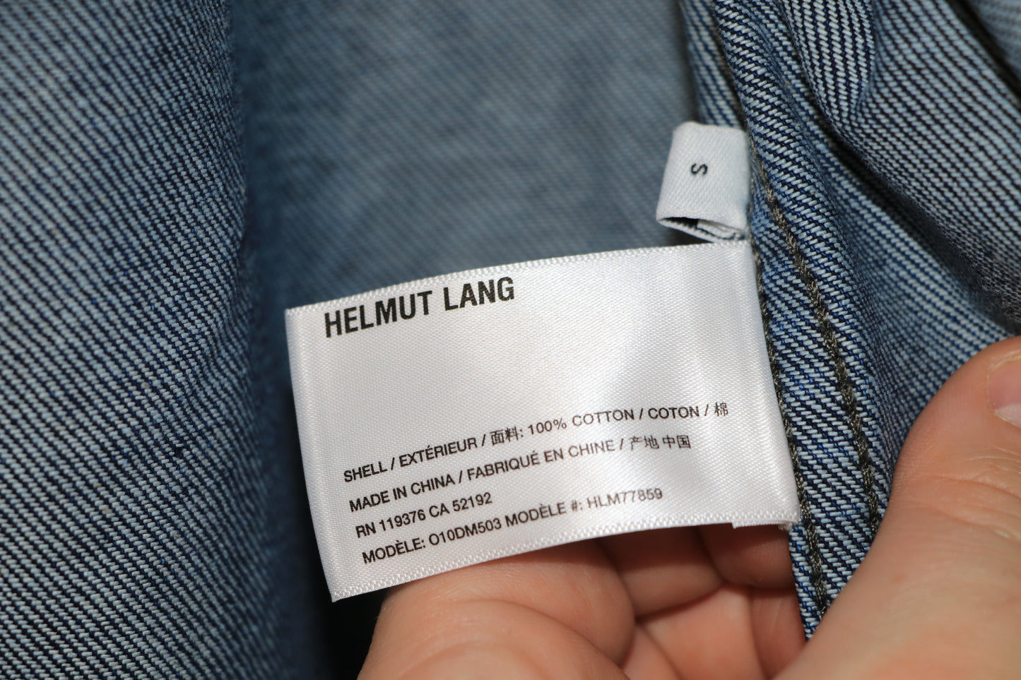 Helmut Lang Curved Classic Flocked Shirt Size S