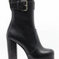 Saint Laurent Women's Mina 95 Buckle-strap Black Leather Platform Boots Size 36.5 IT New