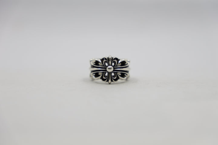 Chrome Hearts Double Floral Cross Ring Size 9 New | AVNTGRDNY