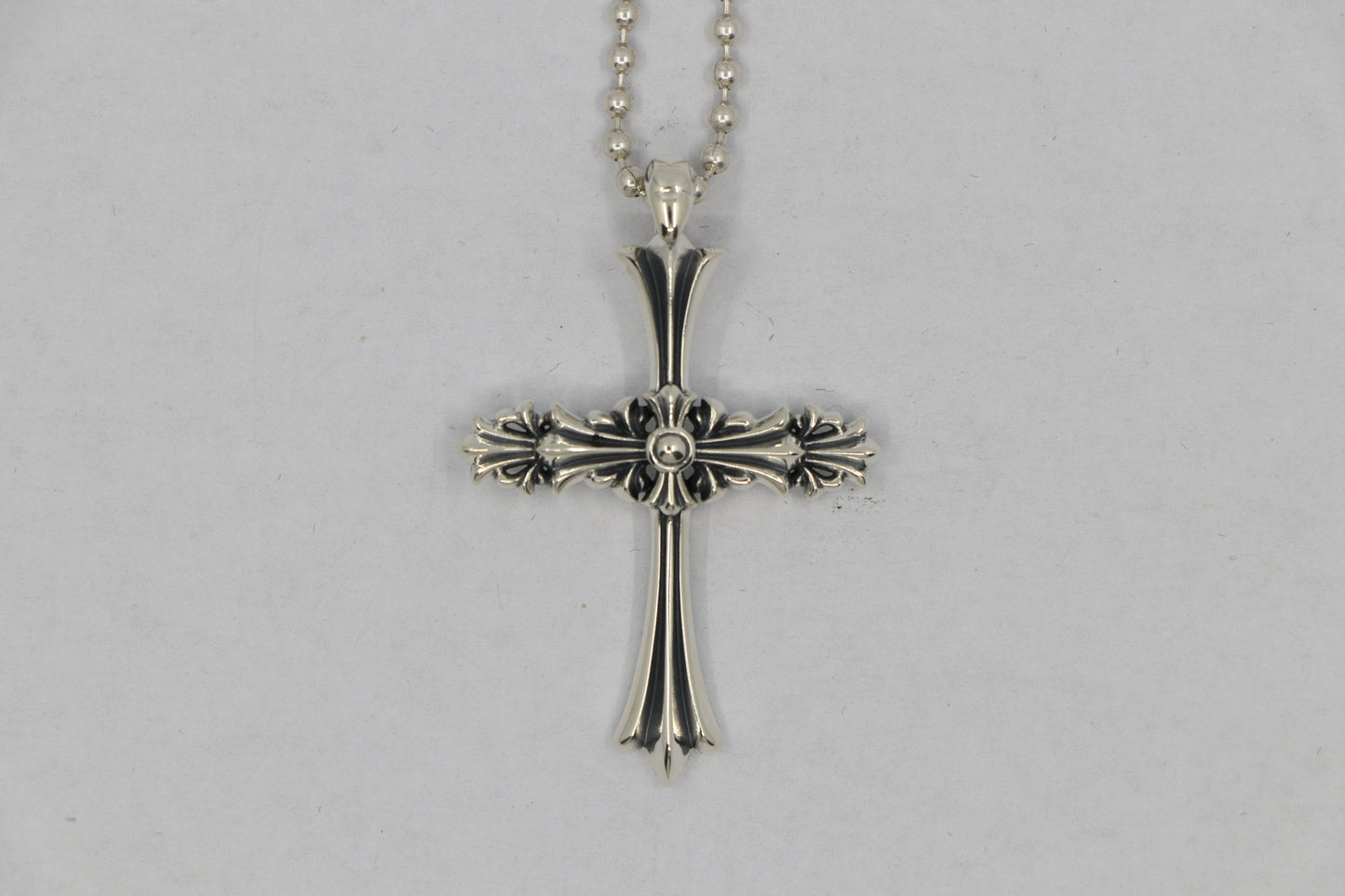 Lone Ones Chrome Cross Small Sterling Silver Pendant New | AVNTGRDNY NYC