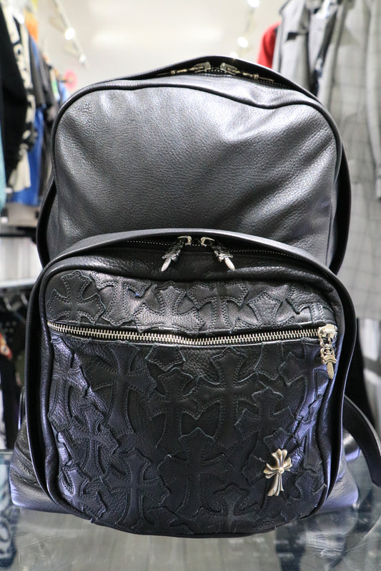 Chrome Hearts 7th Grade Black Leather Backpack Flooded Cross Patch | AVNTGRDNY NYC