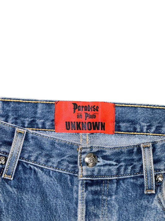 Paradise on Pluto Patchwork Leather Jeans 1 of 1 Size 35 x 34