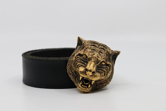 Gucci Brass Feline Belt Size 36