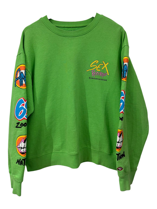 Chrome Hearts Matty Boy Sex Records Crewneck Size XL Green Cotton | AVNTGRDNY NYC